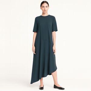 COS Green Asymmetrical Short Sleeve Flowy Maxi Dress   Women's Size 44